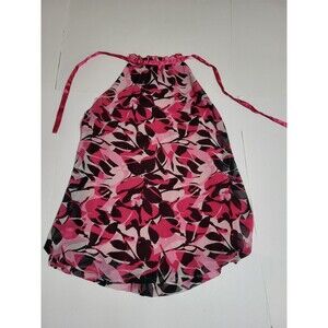 (#AA) VOICE Pink black geometric sleeveless lined blouse SIZE WOMEN'S XL